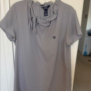 Lands end Chase Gray Ruffled Women's Top